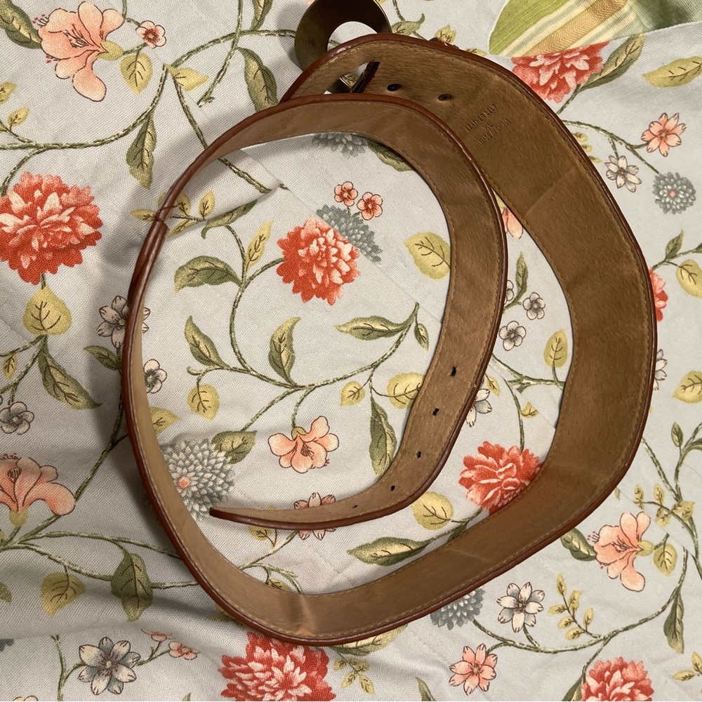 Retro Leather Croc Print Brown Belt - Picture 11 of 16